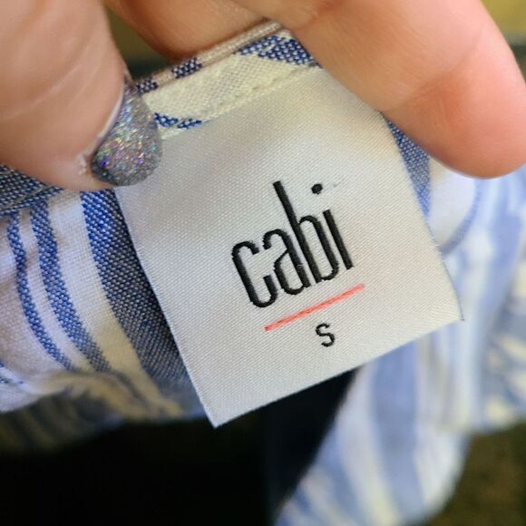 Cabi Linen Blend Striped Top - Picture 7 of 7